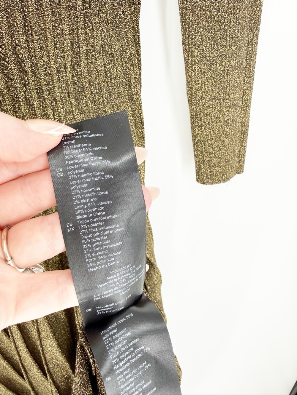 Sandro Metallic Knit Pleated Maxi Dress Women's Size 8 Gold Black Old Money - Picture 6 of 8